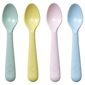 NWT - IKEA KALAS Toddler Kids Spoons 4 pack Set, mixed pastel colors